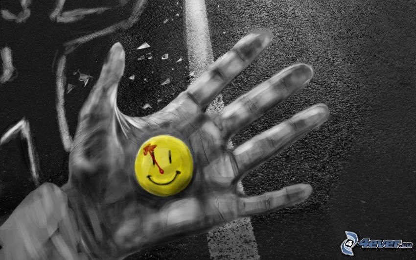 smiley, hand