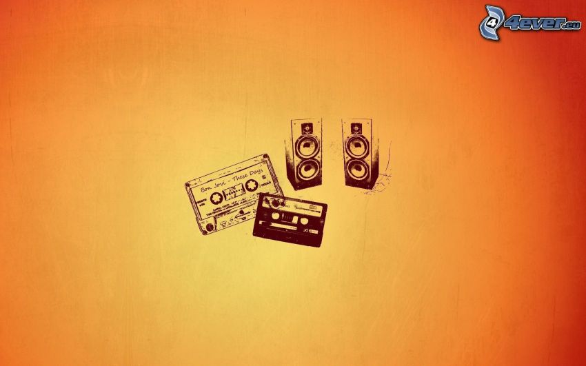 speakers, cassettes