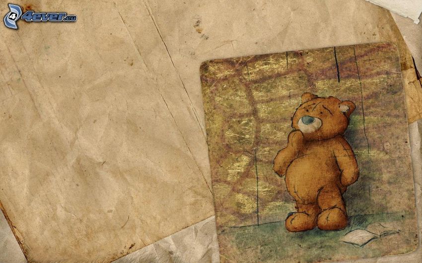 teddy bear, paper