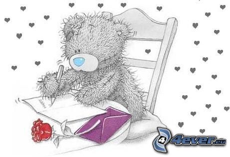 teddy bear and hearts