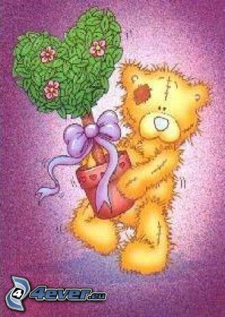 teddy bear with flowers