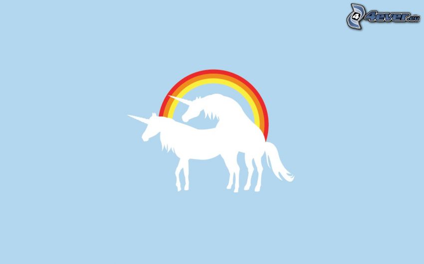 unicorns, rainbow, mating
