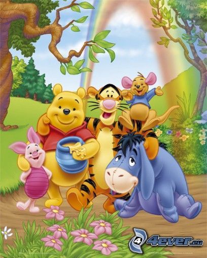 Winnie The Pooh and friends, rainbow