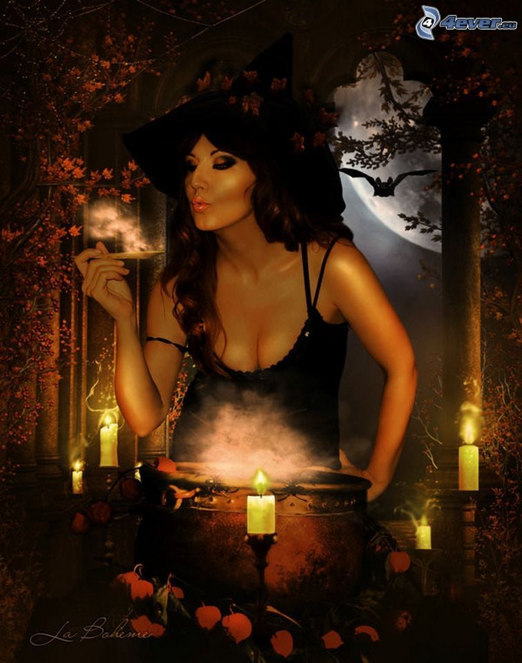 witch, candles