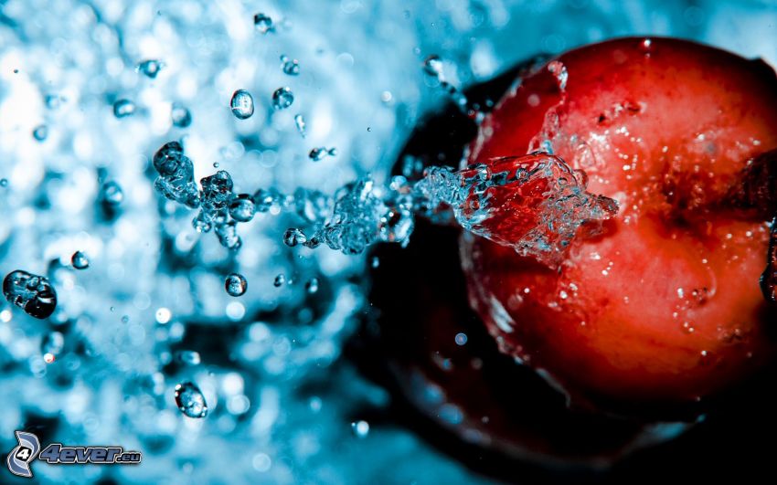 apple, water