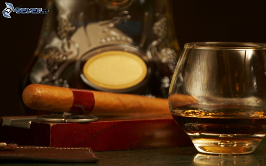 cigar and whisky