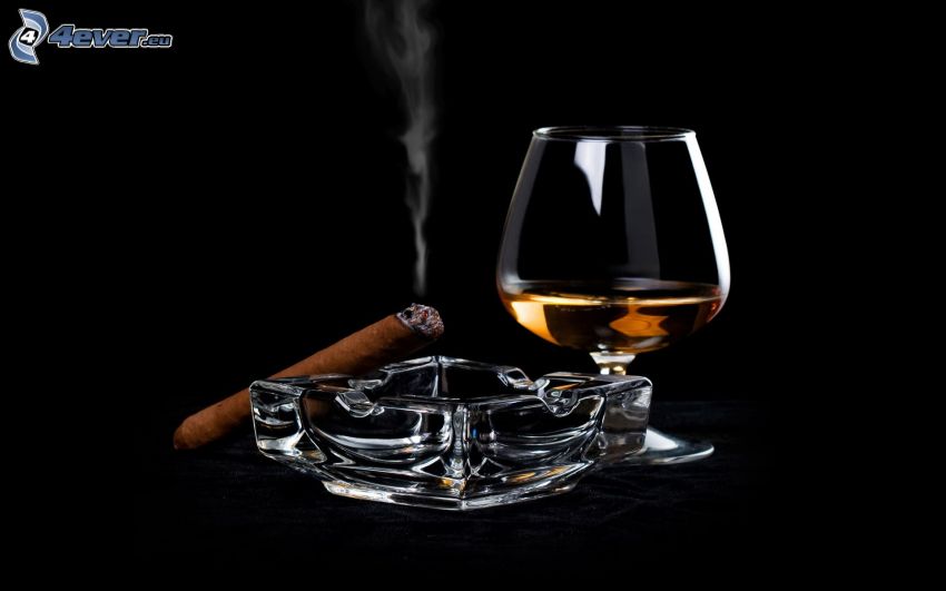 cigar and whisky
