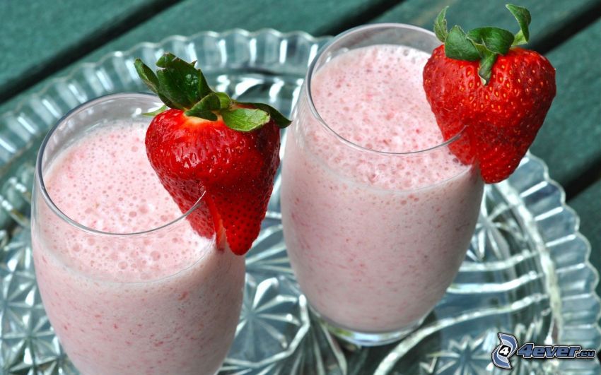 cocktail, strawberries