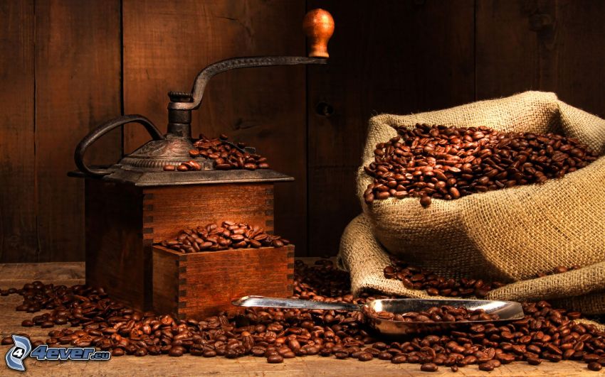 coffee beans, grinder