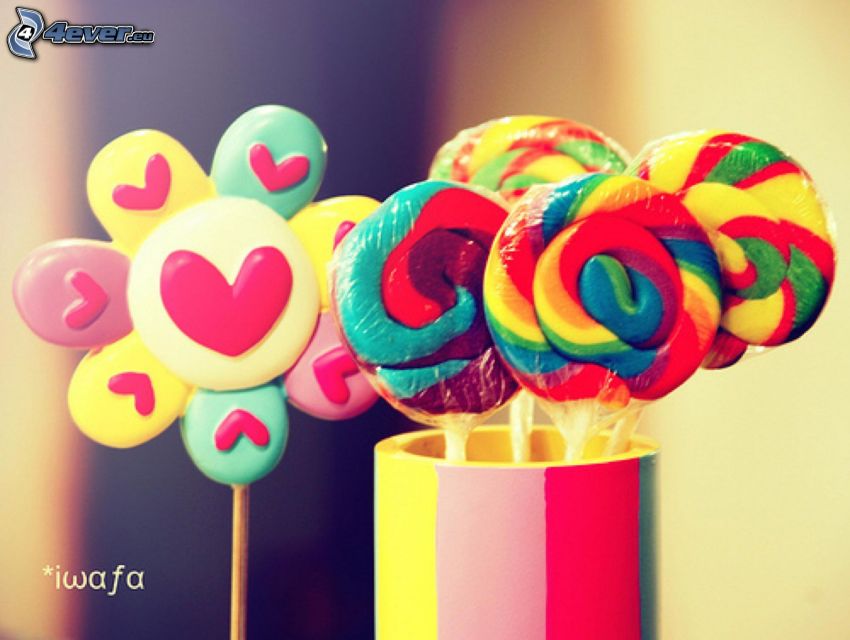 colored lollipops