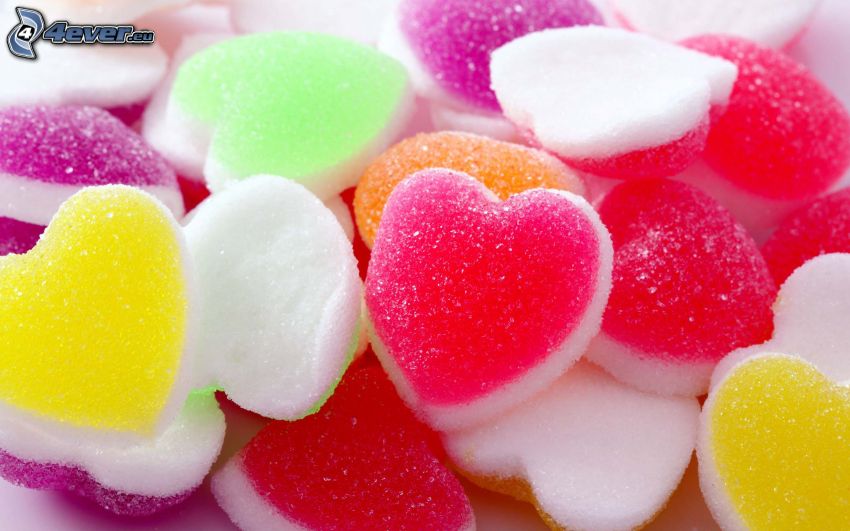 colorful candy, hearts