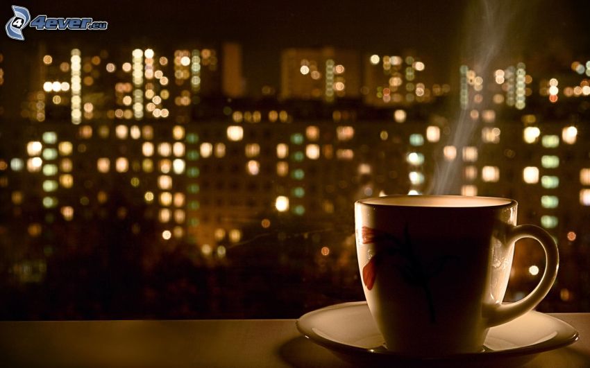 cup of coffee, night city