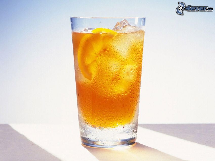 drink, chilled water, sliced oranges