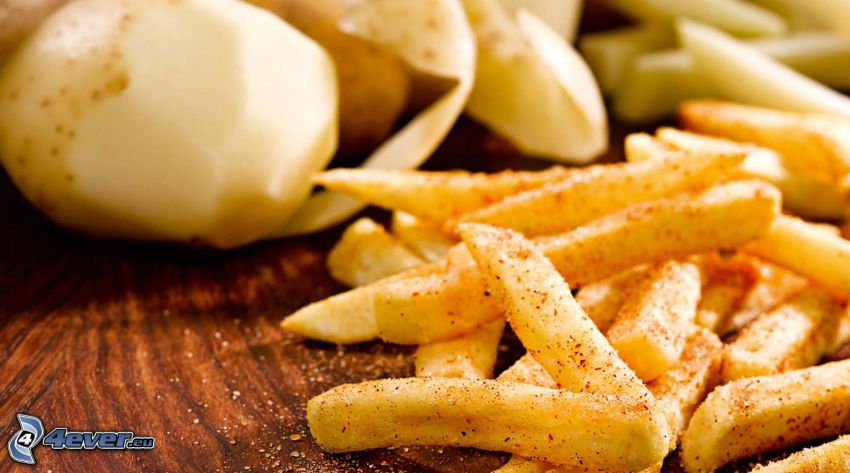 fries, potatoes