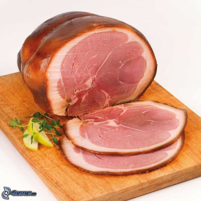 ham, meat, board