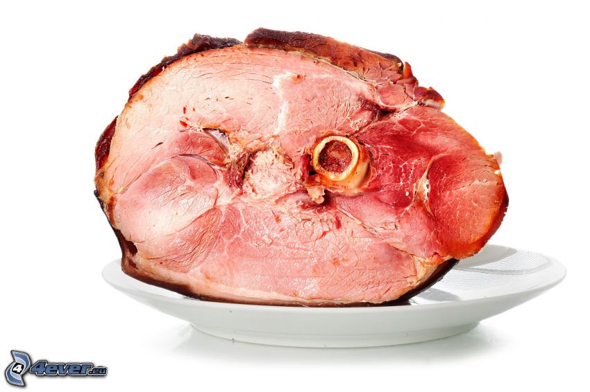 ham, plate