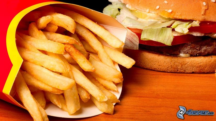 hamburger with fries, McDonald's