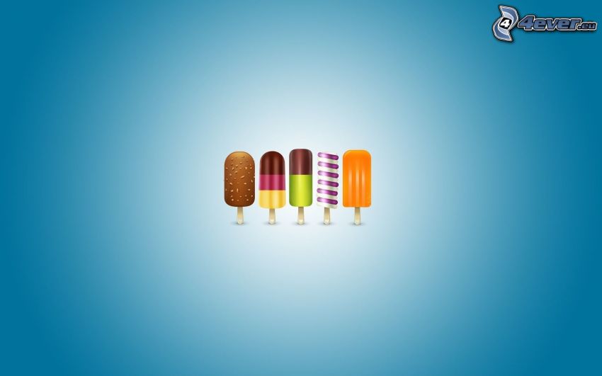 ice lollies, blue background