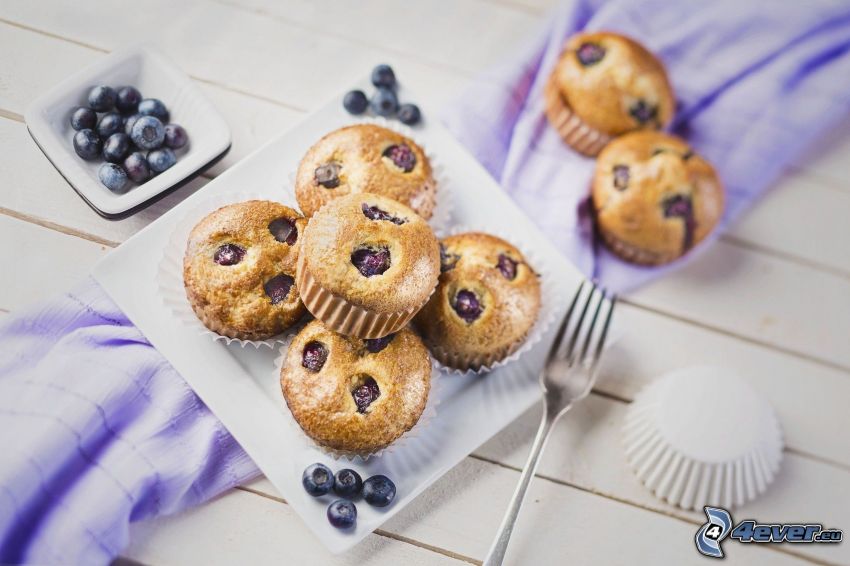 muffins, blueberries