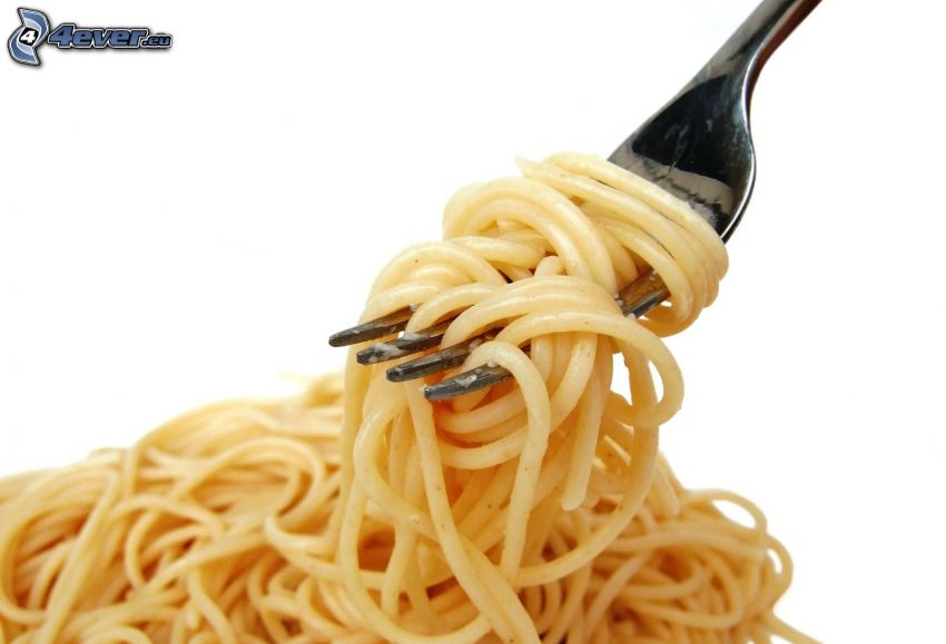 noodles, fork