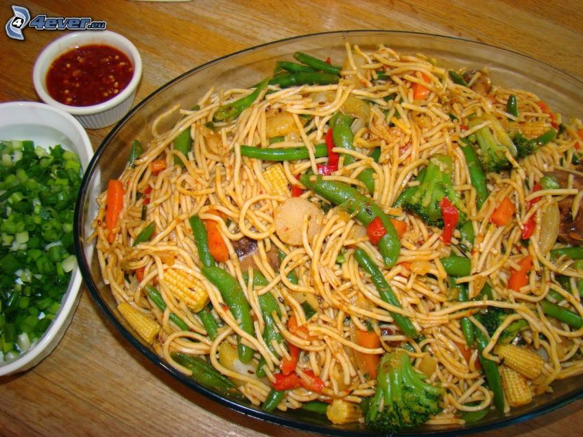 noodles, vegetables