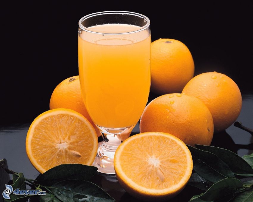 orange juice, oranges