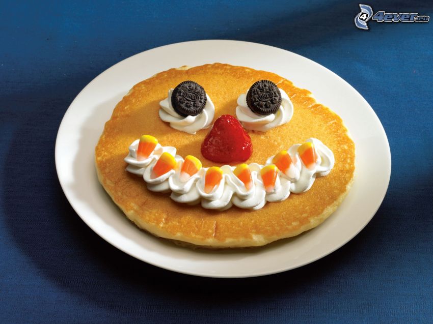 pancakes, smiley