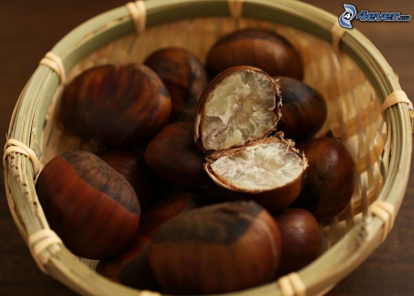 roasted chestnuts, bowl