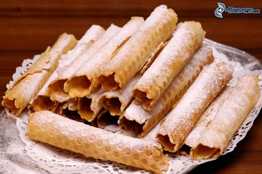 rolled wafers, dessert