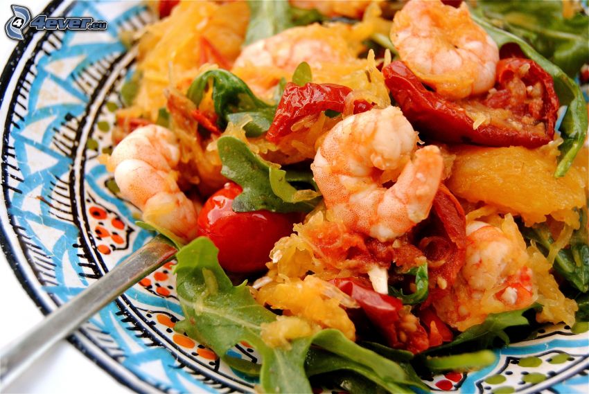 shrimp, salad
