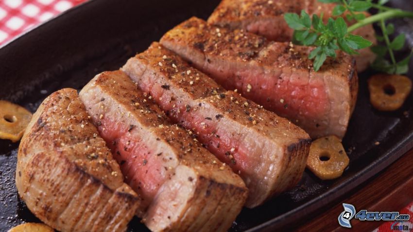 steak, meat