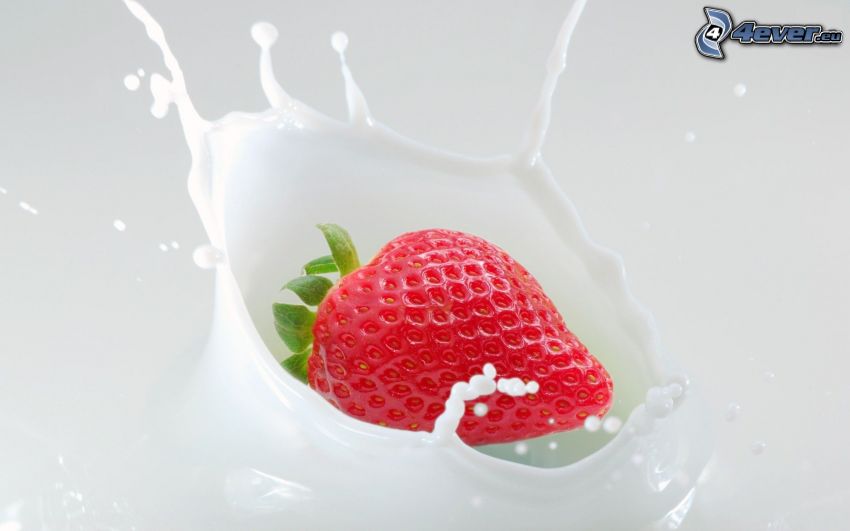 strawberry, milk