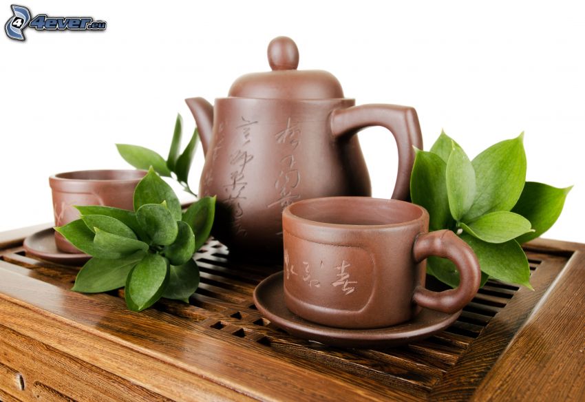 teapot, cups