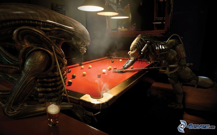 Alien vs. Predator, billiard, parody