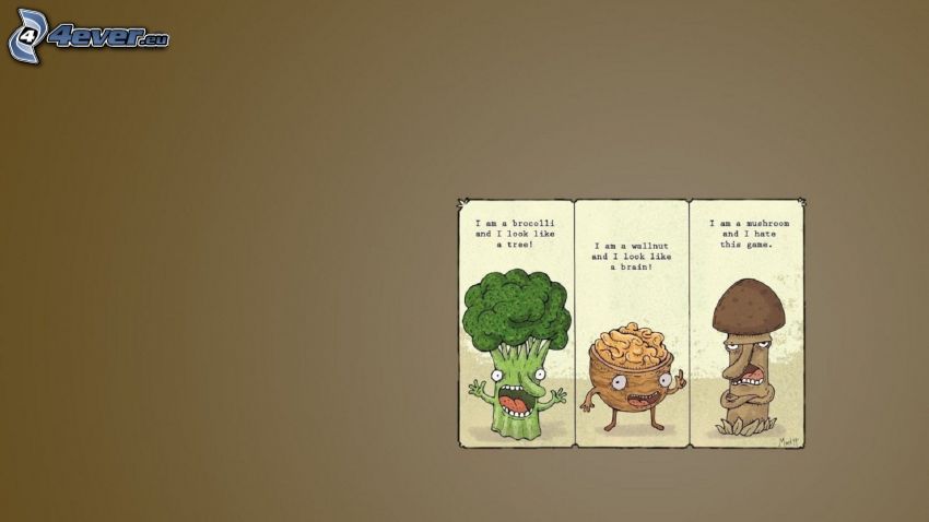 game, broccoli, nut, mushroom