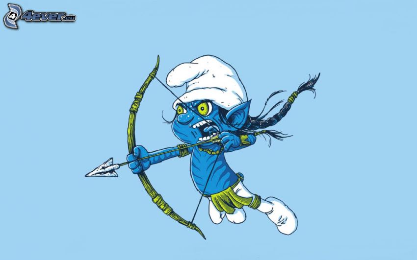 Smurf, Avatar, bow, arrow