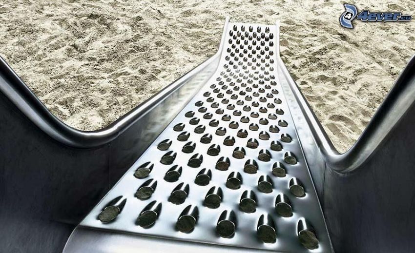 Cutting plate slide, sand