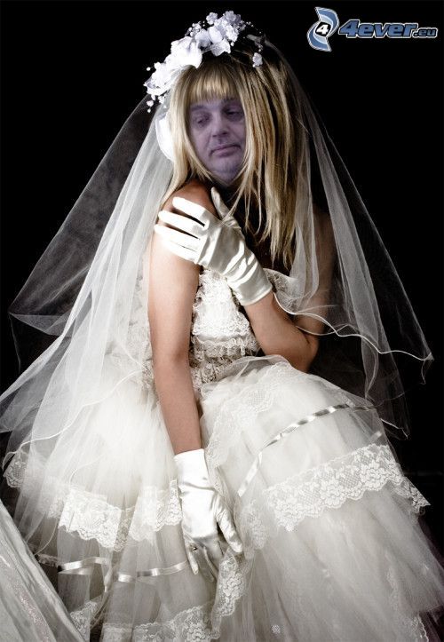 zombie, bride, wedding dress