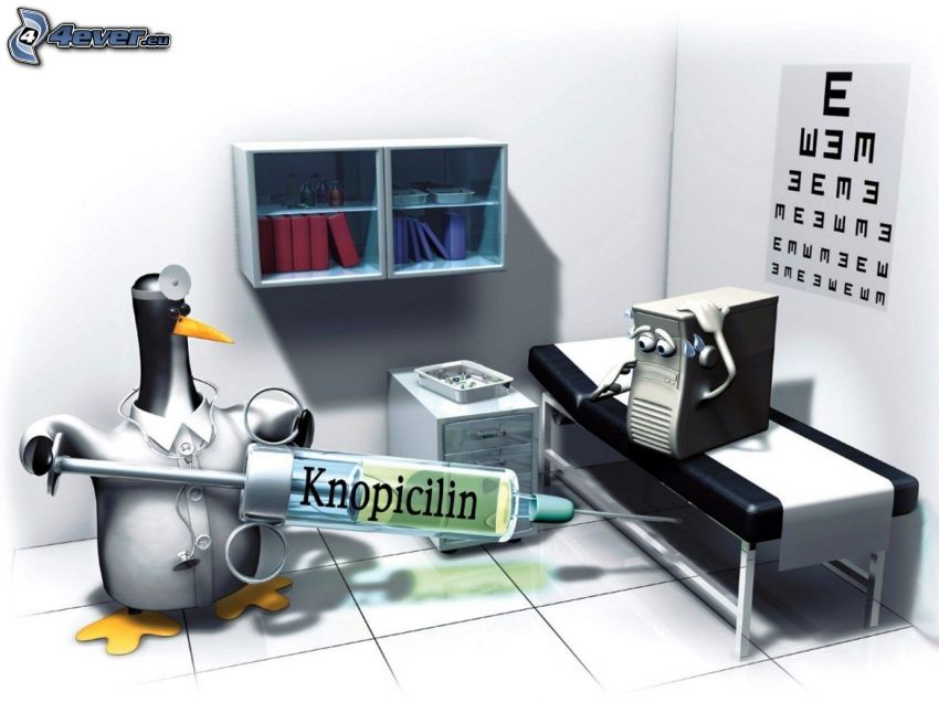 doctor, Linux, syringe, computer