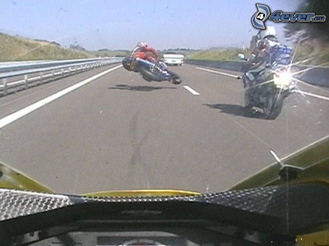 motocycle, accident, road, snapshot
