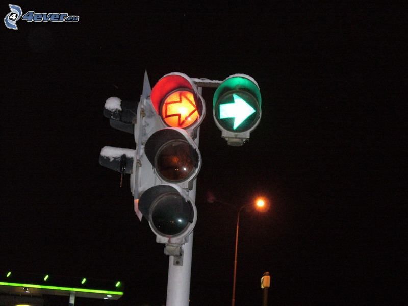 traffic light, green, red