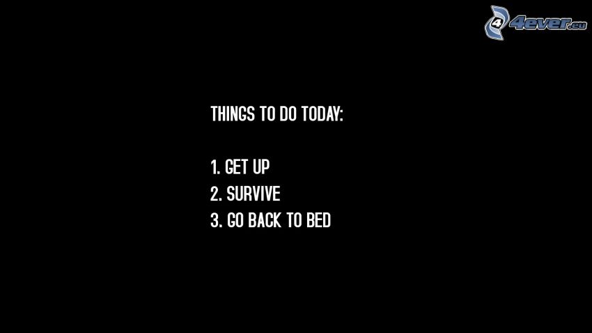 to do, today