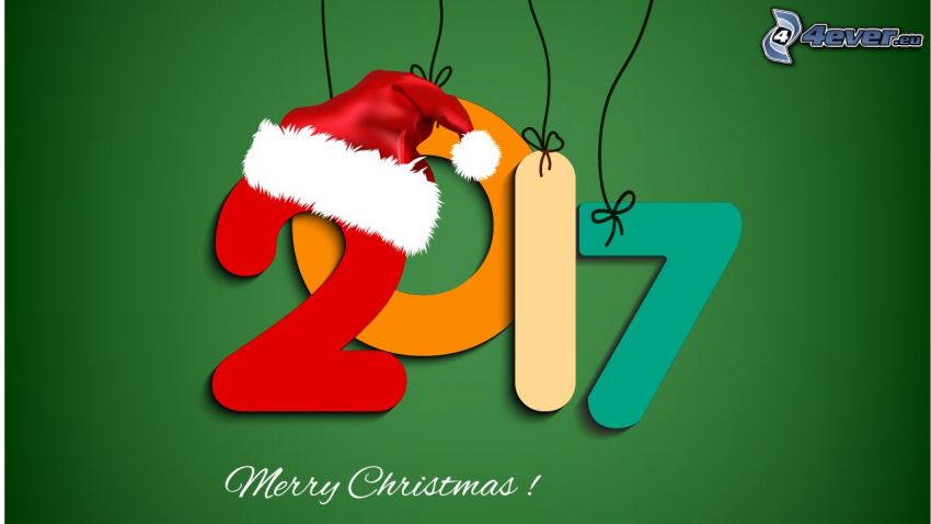 2017, Merry Christmas, Santa Claus hat