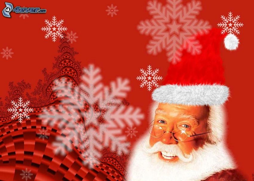 Santa Claus, snowflakes