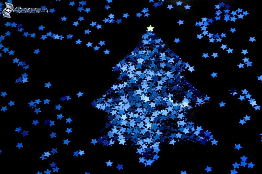stars, christmas tree