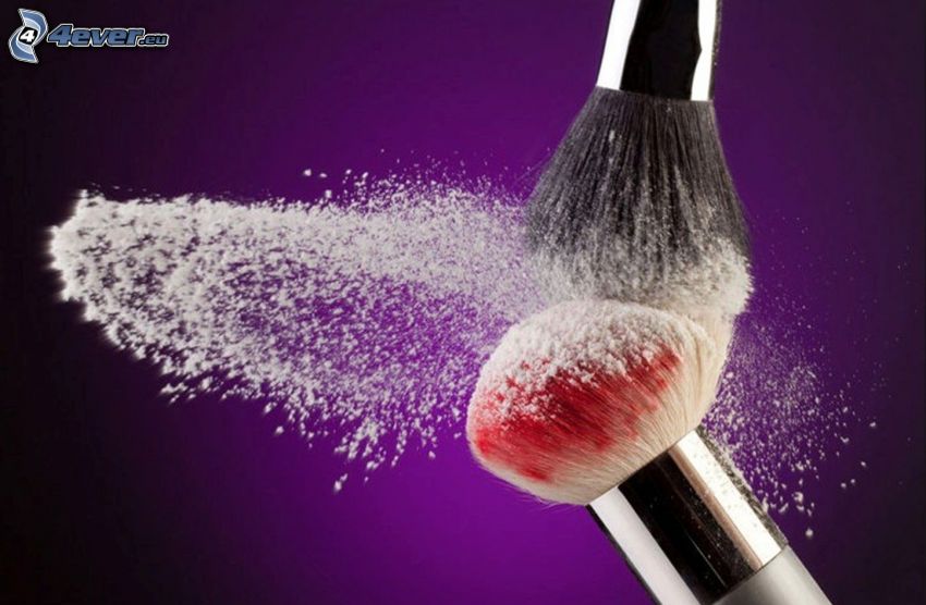 brushes, make-up, powder