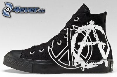 black sneaker, shoes, shoe, anarchy