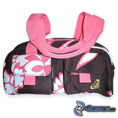 pink handbag, bag