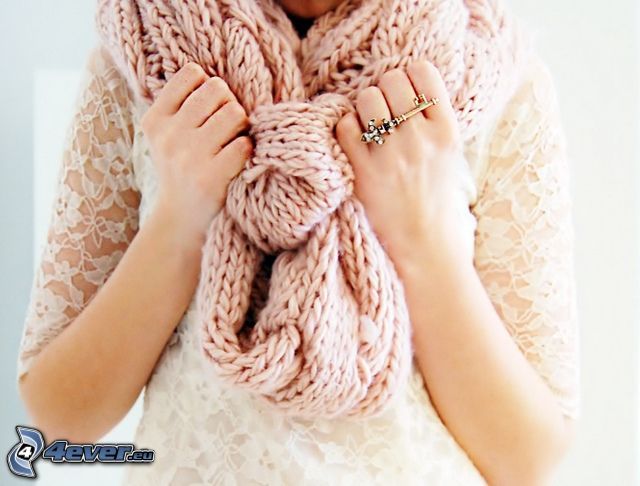 scarf, girl, hands