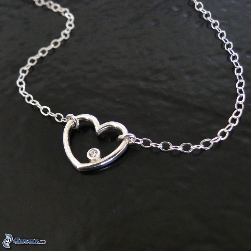 silver pendant, heart, necklace
